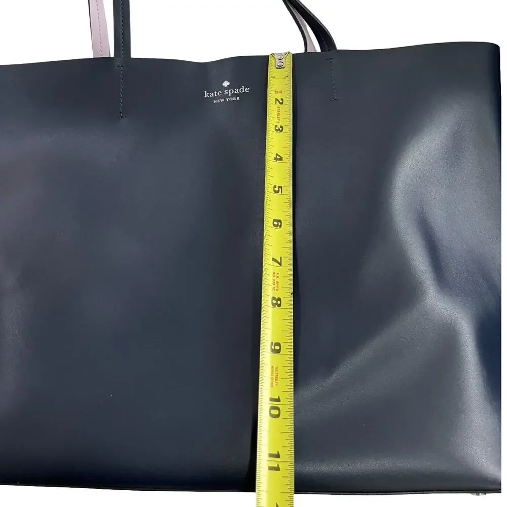 Kate Spade Zibbi Medium Leather‎ Tote Shoulder Bag & Owl Wristlet in Navy Blue